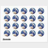 Sticker Rond Marie Priant Et Bébé Jésus (Feuille)