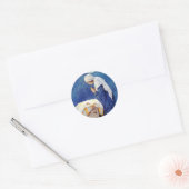 Sticker Rond Marie Priant Et Bébé Jésus (Enveloppe)