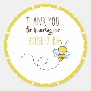 Sticker Rond Mariée 2 BEE mignonne Mariage ou Fête des mariées