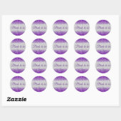 Sticker Rond Mariée à être - Argent blanc / Épersion violette (Feuille)