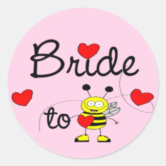Sticker Rond Mariée à être / COEUR HEUREUX BEE