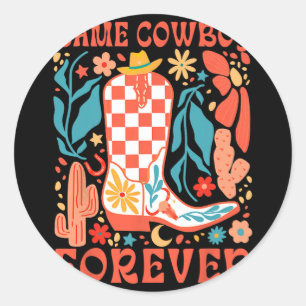 Sticker Rond Mariée À Être Howdy Western Bachelorette Même Cowb
