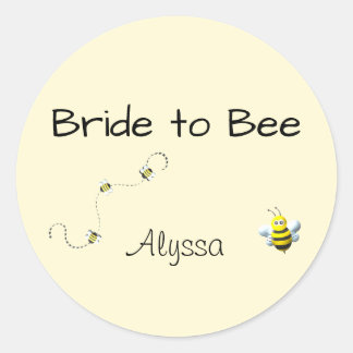 Sticker Rond Mariée à l'abeille personnalisée avec Bumblebee