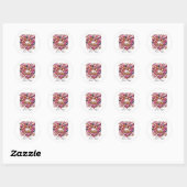 Sticker Rond Mariée ajouter nom Mariage (Feuille)