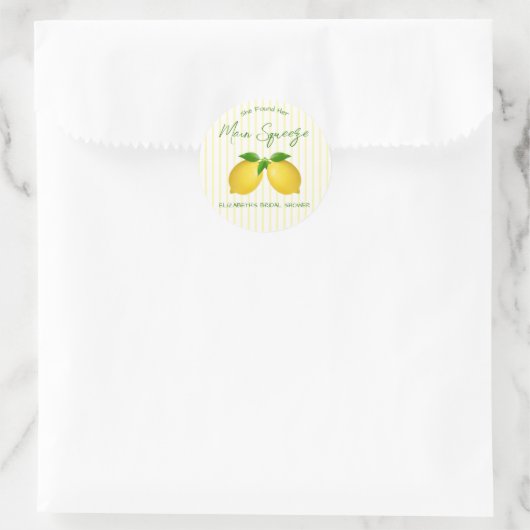 Sticker Rond Mariée au citron Main Squeeze (Sac)