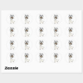 Sticker Rond Mariée (Cheveux noirs) (Feuille)
