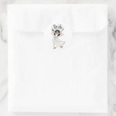 Sticker Rond Mariée (Cheveux noirs) (Sac)