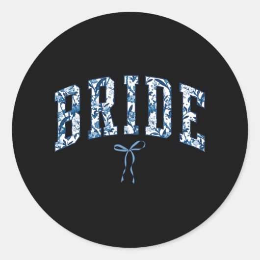 Sticker Rond Mariée Chinoiserie Floral Toile De Jouy Coquette B (Devant)