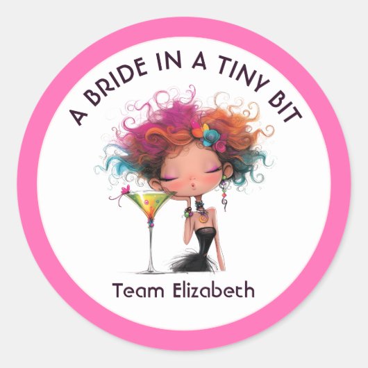 Sticker Rond Mariée dans une toute petite équipe de mariée Ente (Devant)