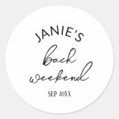 Sticker Rond Mariée d'aujourd'hui/Enterrement de vie de jeune f (Devant)