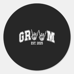 Sticker Rond Mariée de chambre éffrayante 2025 Couples d'Hallow