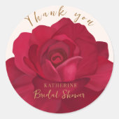 Sticker Rond Mariée en fleur rose et doré fleurie douche nuptia (Devant)