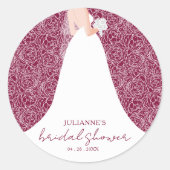 Sticker Rond Mariée en Mariage  Fête des mariées de canneberge (Devant)