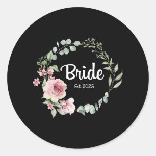 Sticker Rond Mariée Est. Filles de 2025 Mariage nuptiale à cade