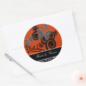 Sticker Rond Mariée et chambre papillon Art déco (Enveloppe)