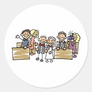 Sticker Rond Mariée Et Mariée Se Marier