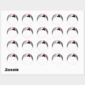 Sticker Rond Mariée et salle (Feuille)