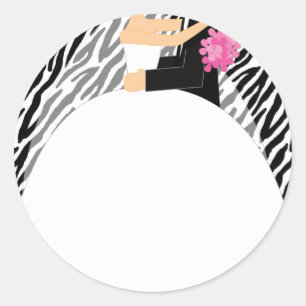 Sticker Rond Mariée et salle