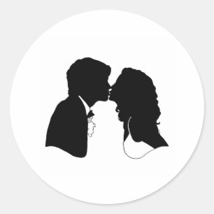Sticker Rond Mariée et salle