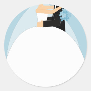 Sticker Rond Mariée et salle