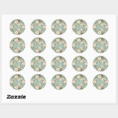 Sticker Rond Mariée fleurs sauvages blanches (Feuille)