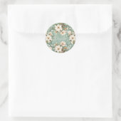 Sticker Rond Mariée fleurs sauvages blanches (Sac)