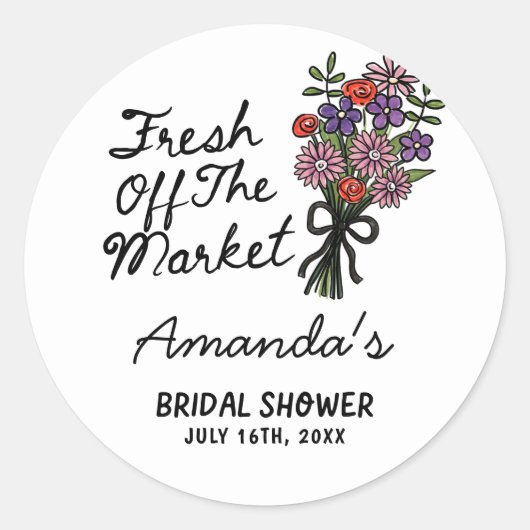 Sticker Rond Mariée Fraîche du Marché (Devant)
