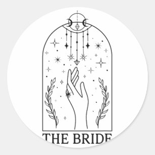 Sticker Rond Mariée gothique Coven Tarot Mariage Épouse célibat