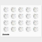 Sticker Rond Mariée Groom Aquarelle Illustration mariage faveur (Feuille)