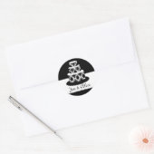 Sticker Rond Mariée Groom Damask Gake Wedding Favoriser Étiquet (Enveloppe)