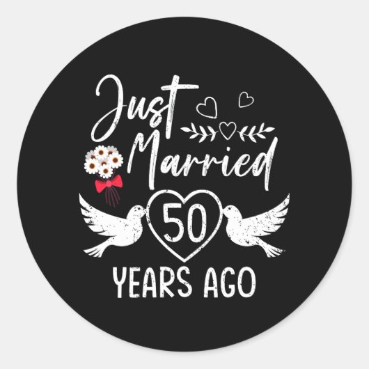 Sticker Rond Mariée Il Y A 50 Ans, La 50E Femme De Mari Annive (Devant)