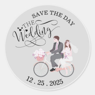 Sticker Rond mariée mariage, mariée, coutume, personnalisée