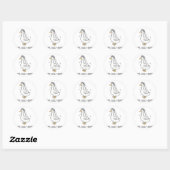 Sticker Rond Mariée Mariage Silly Bride Goose Gettin' Loos (Feuille)