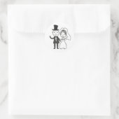 Sticker Rond Mariée Mariée Mariage Noir Blanc (Sac)
