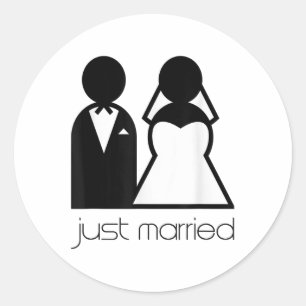 Sticker Rond Mariée, Mariée, Mariée Et Mariée.