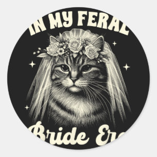 Sticker Rond Mariée Pour Être Chat Maman Chat Mariage nuptiale