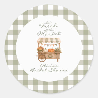 Sticker Rond Mariée Shower de la Citrouille Fraîche du Marché