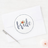 Sticker Rond Mariée, typographie moderne (Enveloppe)