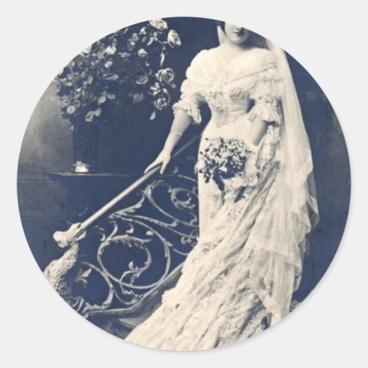 Sticker Rond Mariée victorienne (Devant)