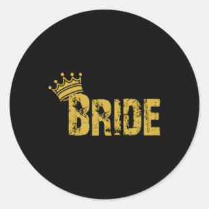 Sticker Rond Mariée, Vintage Audacieuse. Pairs W_ Groom Et Cre