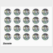 STICKER ROND MARIÉES ZOMBIE AFFREUSEMENT MIGNONNES PRENANT UN S (Feuille)