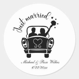 Sticker Rond Mariés ajouter noms Date Mariage