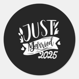 Sticker Rond Mariés drôles 2025 Mariage de mariée et de marié m