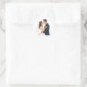 Sticker Rond Mariés s'enlacent (Sac)