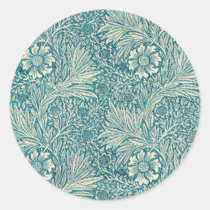 Sticker Rond Marigold bleu illustration de William Morris