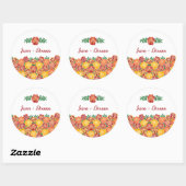 Sticker Rond Marigold Bright Floral ajoute les noms des couples (Feuille)