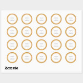 Sticker Rond Marigold Jaune Bold Bordure moderne Mariage (Feuille)