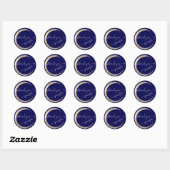 Sticker Rond Marine Blanc Merci Or Cadre moderne (Feuille)