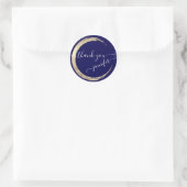 Sticker Rond Marine Blanc Merci Or Cadre moderne (Sac)
