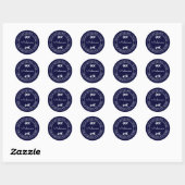 Sticker Rond Marine Blue Beach Mariage Starfish (Feuille)